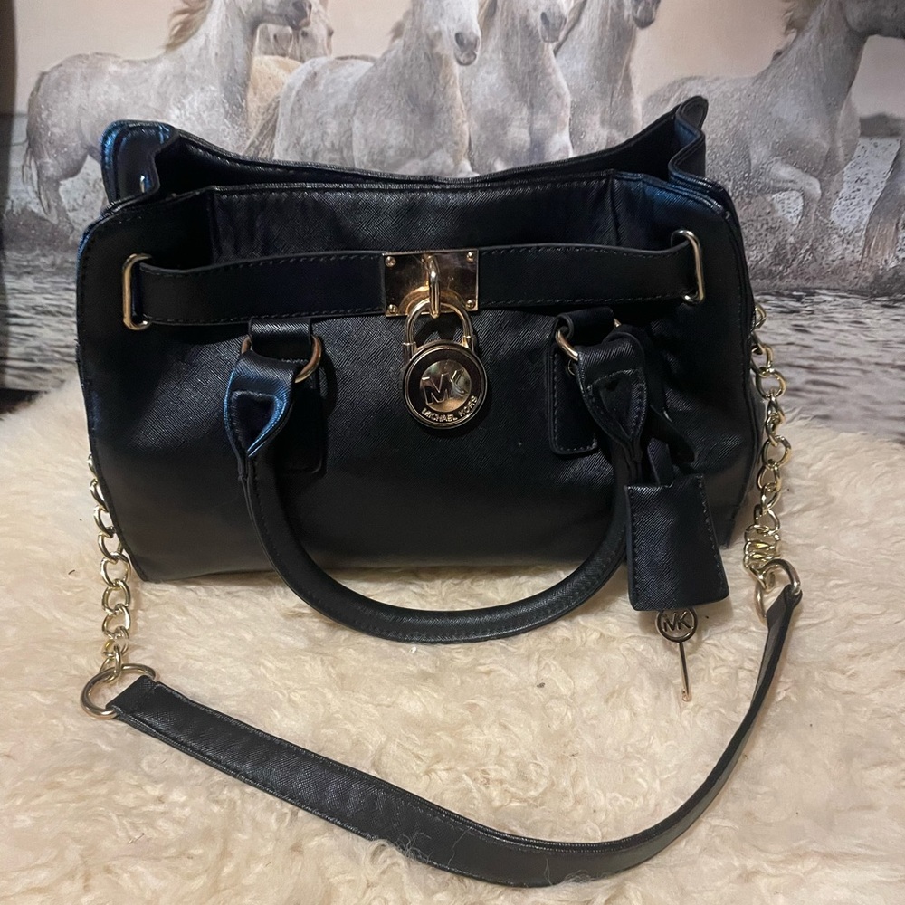 Michael Kors black leather bag